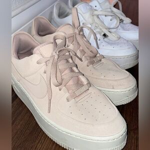 Air Force 1s Sage Low and White